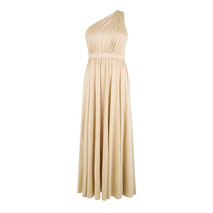 Champagne - Front - Biba Womens-Ladies One Shoulder Wedding Maxi Dress