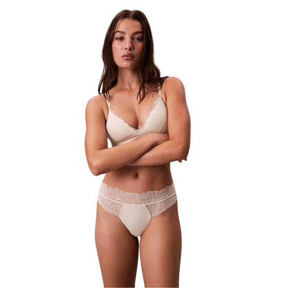 Unboxed White - Front - Calvin Klein Womens-Ladies Floral Pattern Thong