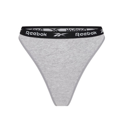 Black-White-Grey - Lifestyle - Reebok Womens-Ladies Logo Thong