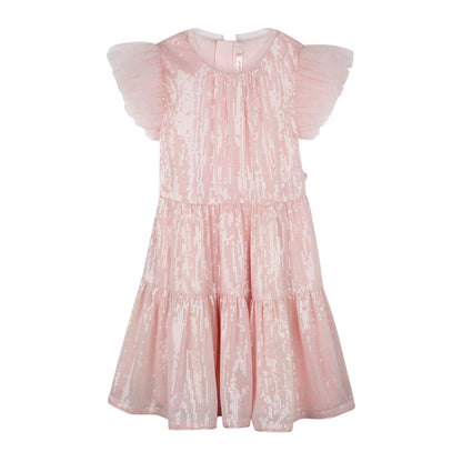 Pale Pink - Front - Billieblush Girls Peplum Dress