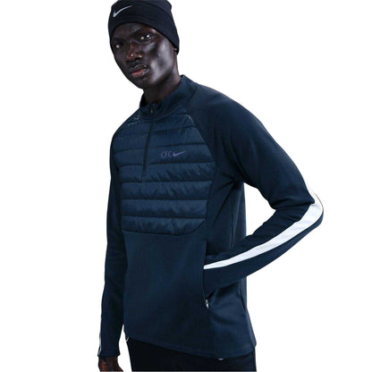 Blue-Purple-White - Side - Nike Mens Academy Winter Warrior Chelsea FC Drill Top
