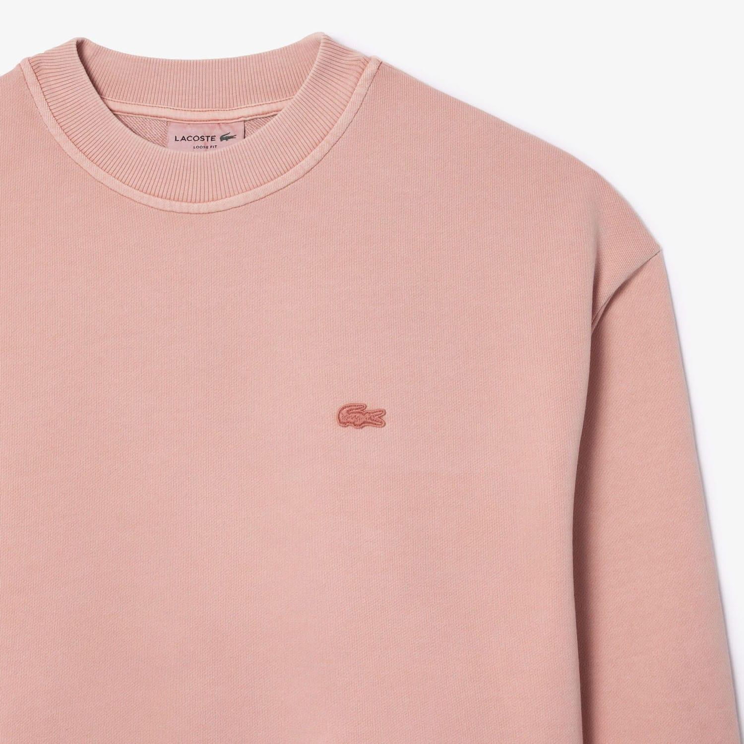 Pink - Back - Lacoste Mens Natural Dyed Loose Fit Sweatshirt
