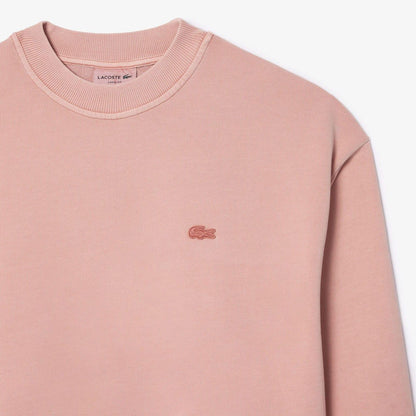 Pink - Back - Lacoste Mens Natural Dyed Loose Fit Sweatshirt