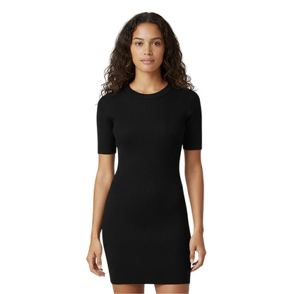 Black - Side - Jack Wills Womens-Ladies Ribbed Mini Dress