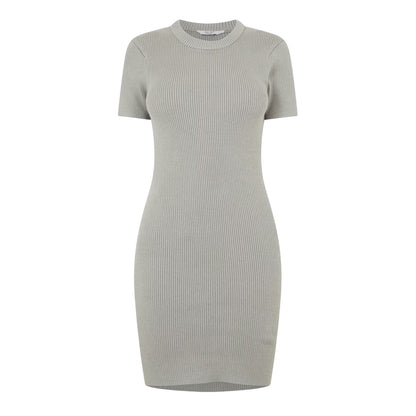 Washed Khaki - Front - Jack Wills Womens-Ladies Ribbed Mini Dress