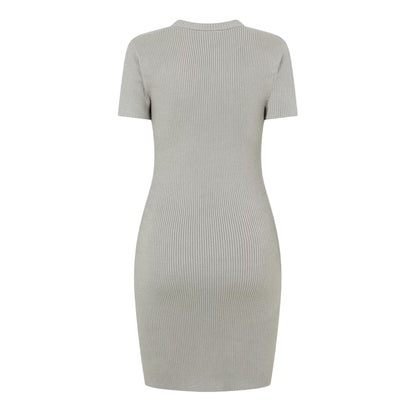 Washed Khaki - Back - Jack Wills Womens-Ladies Ribbed Mini Dress