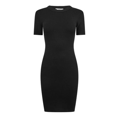 Black - Front - Jack Wills Womens-Ladies Ribbed Mini Dress