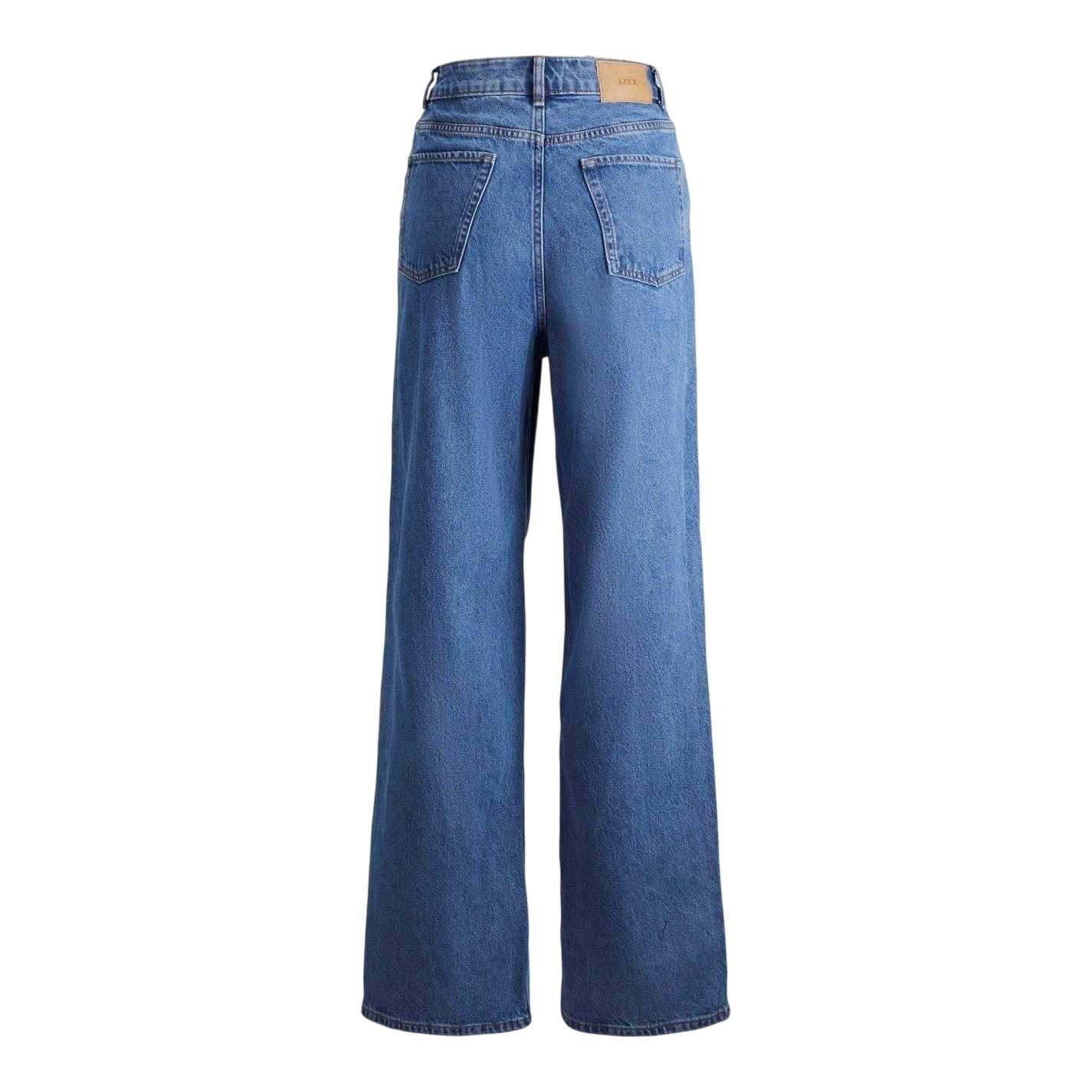 Medium Blue - Back - JJXX Womens-Ladies Wide Leg Jeans