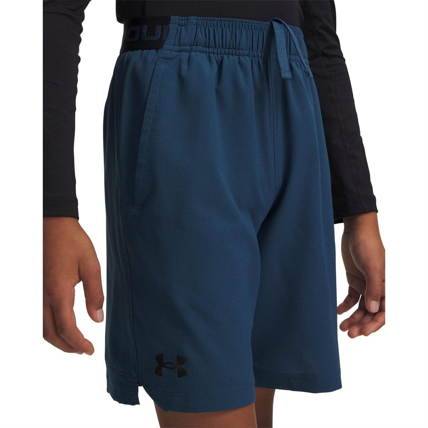 Blue-Black - Side - Under Armour Boys Vanish Lightweight Gym Shorts