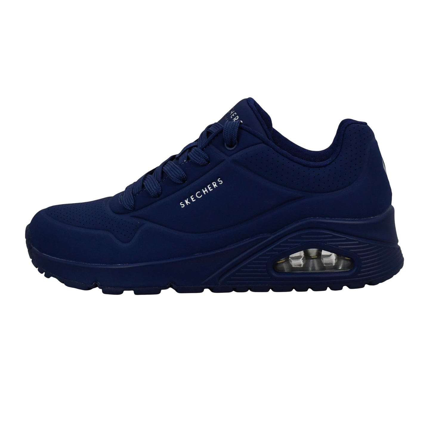 Navy - Side - Skechers Womens-Ladies Durabuck Uno Trainers