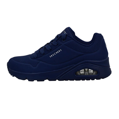 Navy - Side - Skechers Womens-Ladies Durabuck Uno Trainers