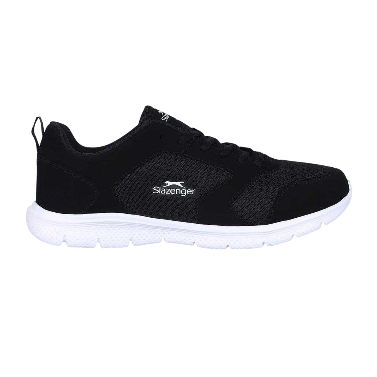 Black-White - Front - Slazenger Mens Force Mesh Trainers