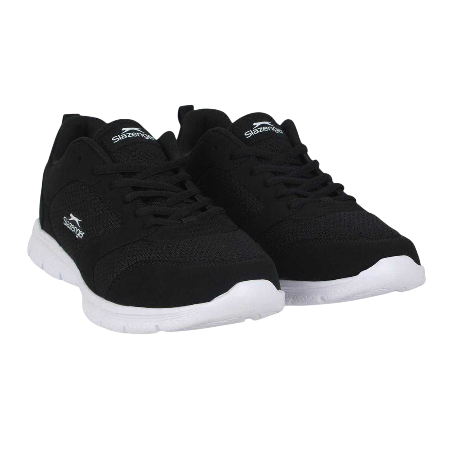 Black-White - Pack Shot - Slazenger Mens Force Mesh Trainers
