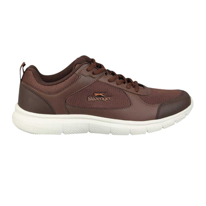 Brown - Front - Slazenger Mens Force Mesh Trainers