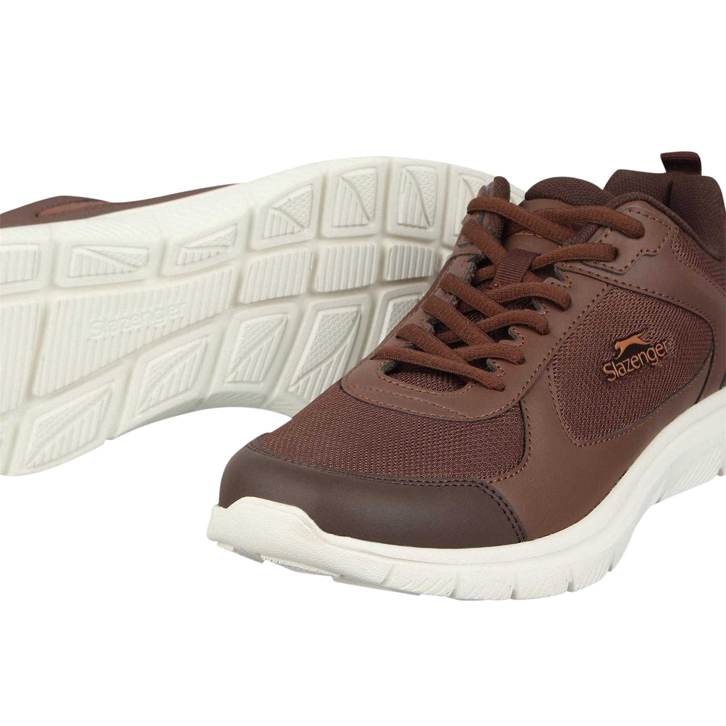 Brown - Side - Slazenger Mens Force Mesh Trainers