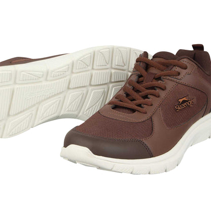 Brown - Side - Slazenger Mens Force Mesh Trainers