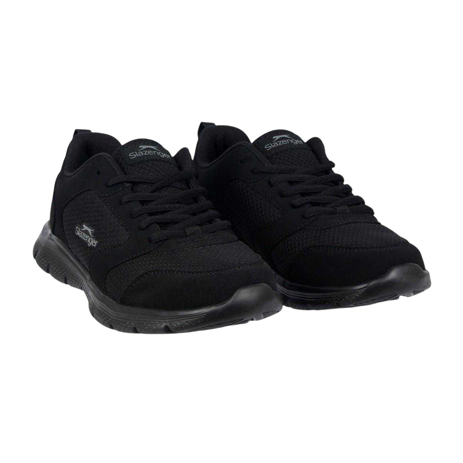 Black-Black - Pack Shot - Slazenger Mens Force Mesh Trainers