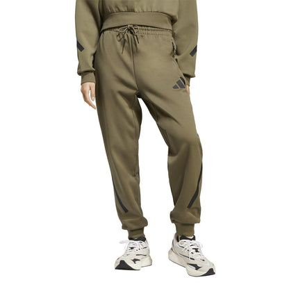 Olive Strata - Pack Shot - Adidas Womens-Ladies Z.N.E. Jogging Bottoms