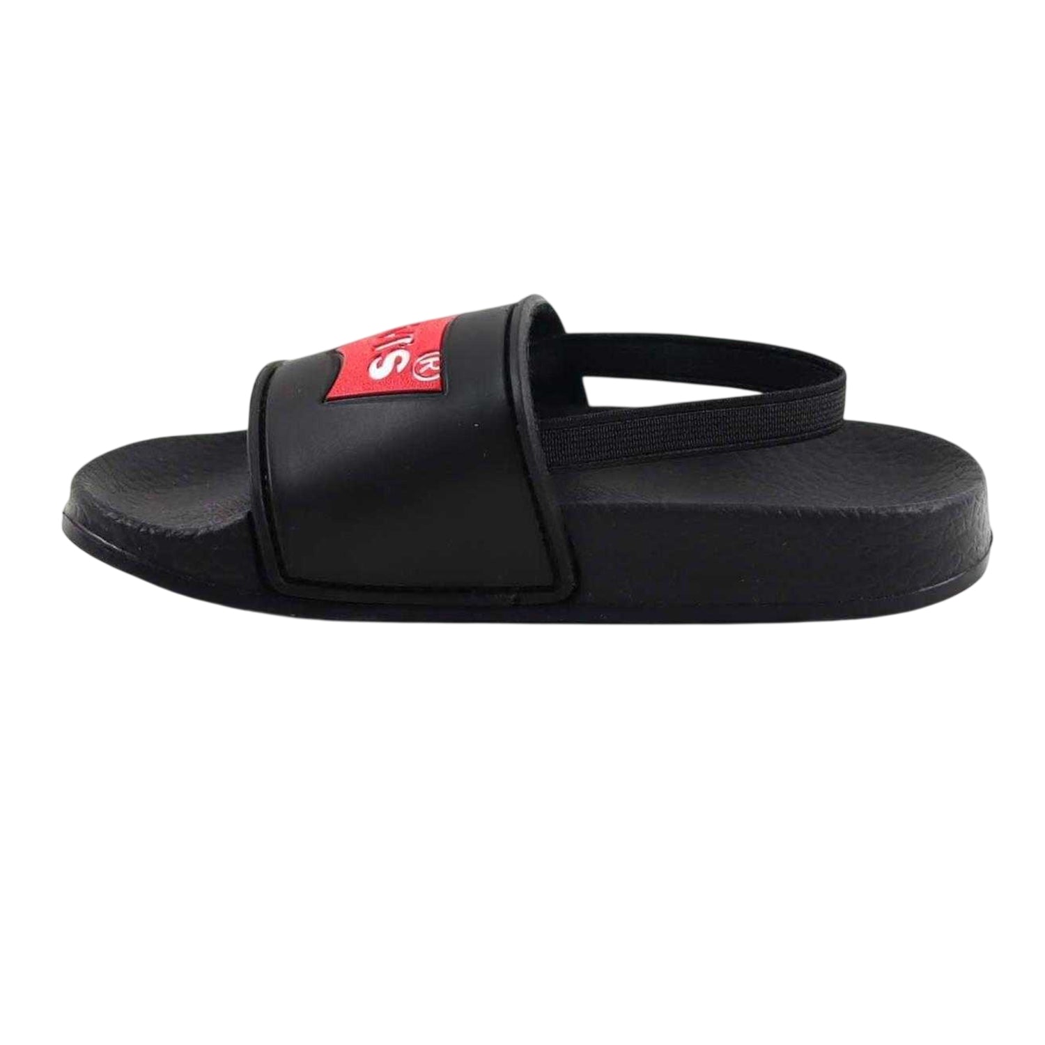 Black - Side - Levis Childrens-Kids Batwing Logo Sliders