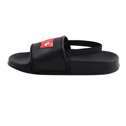 Black - Side - Levis Childrens-Kids Batwing Logo Sliders
