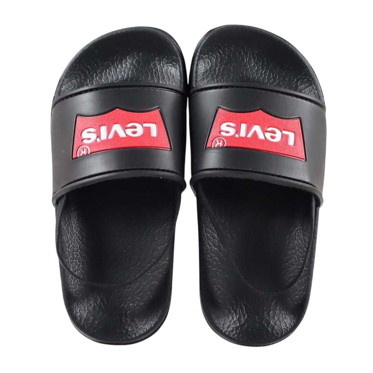 Black - Pack Shot - Levis Childrens-Kids Batwing Logo Sliders