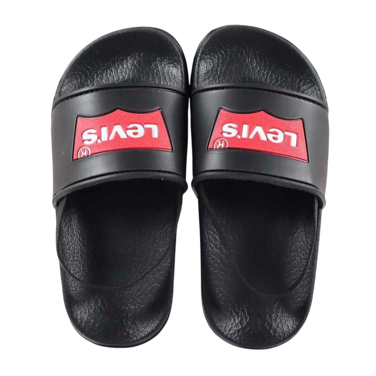 Black - Pack Shot - Levis Childrens-Kids Batwing Logo Sliders