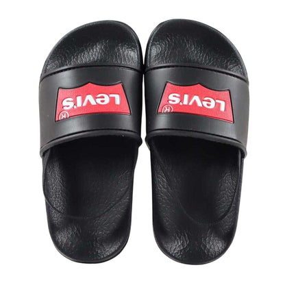 Black - Pack Shot - Levis Childrens-Kids Batwing Logo Sliders