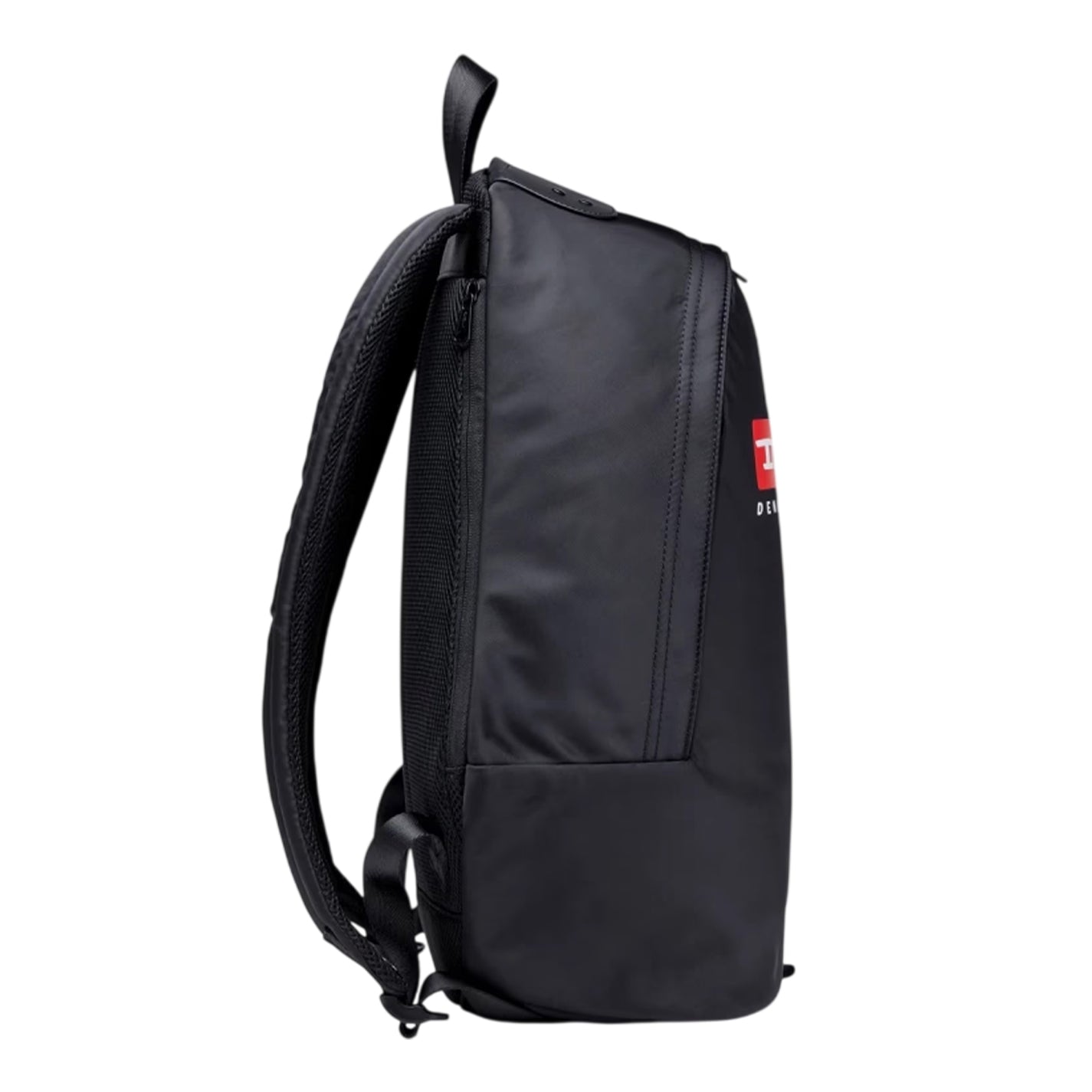 Black - Side - Diesel Rinke Logo Denim Backpack