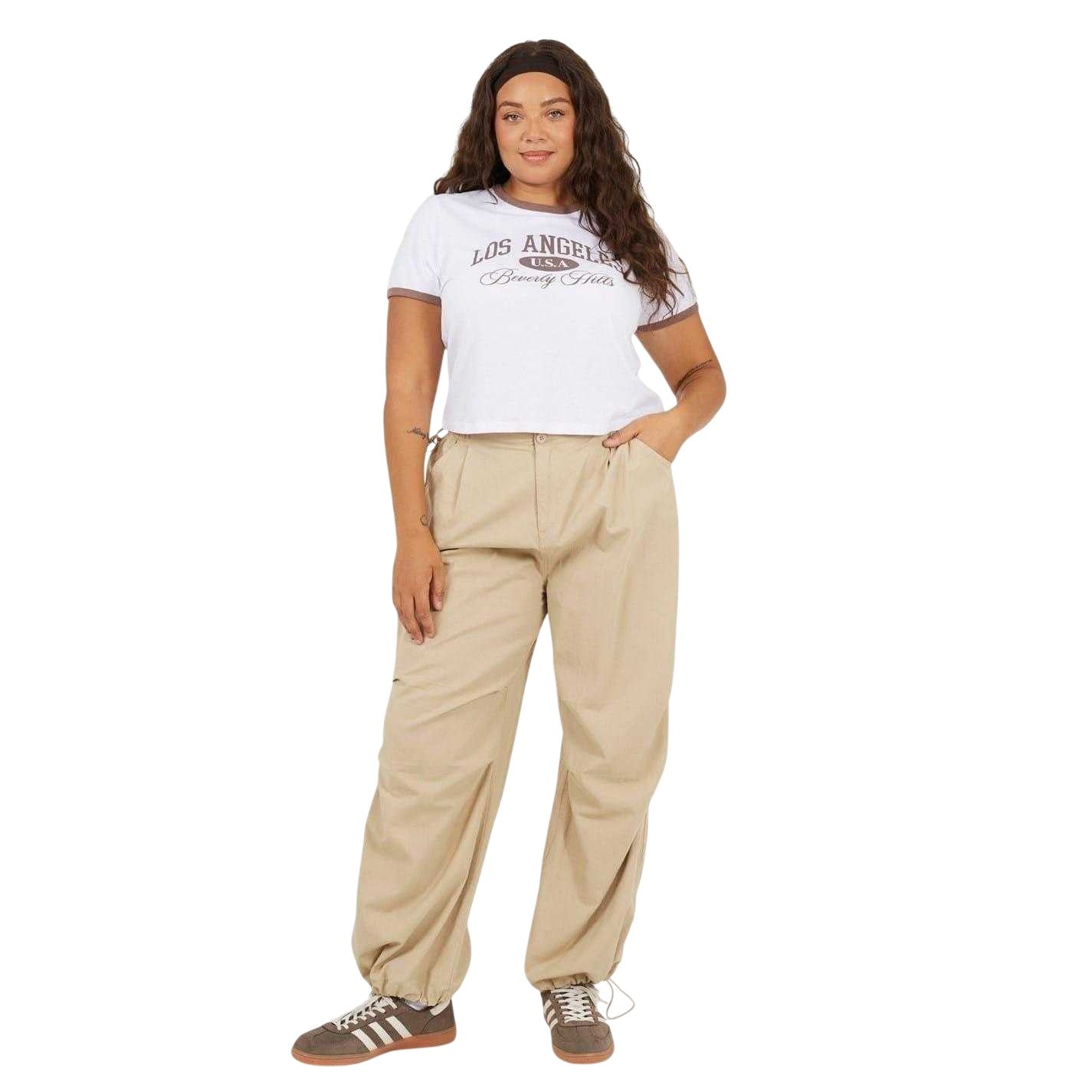 Stone - Lifestyle - Brave Soul Womens-Ladies Plus Cargo Trousers