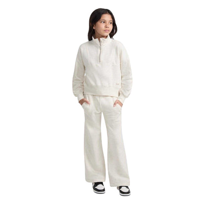 Oatmeal - Side - Abercrombie & Fitch Childrens-Kids Essential Fleece Sweatshirt