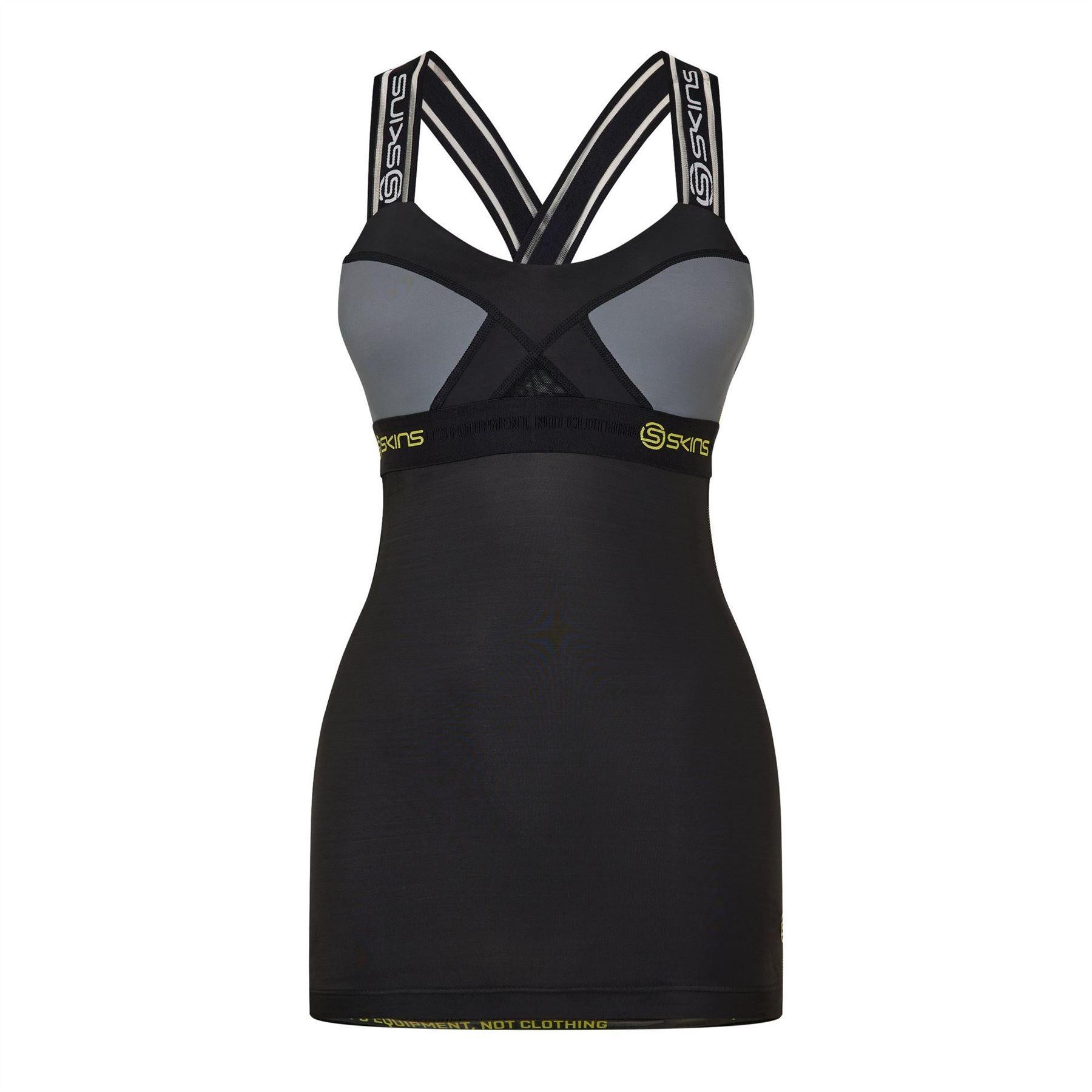 Black - Front - Skins Womens-Ladies Vest Top