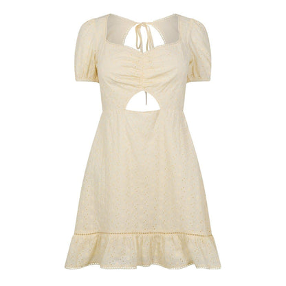 Buttercream - Front - Jack Wills Womens-Ladies Balloon Sleeve Mini Dress