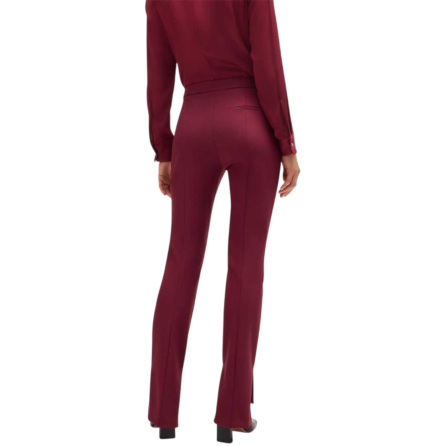 Dark Red - Back - Boss Womens-Ladies Tizena High Waist Trousers