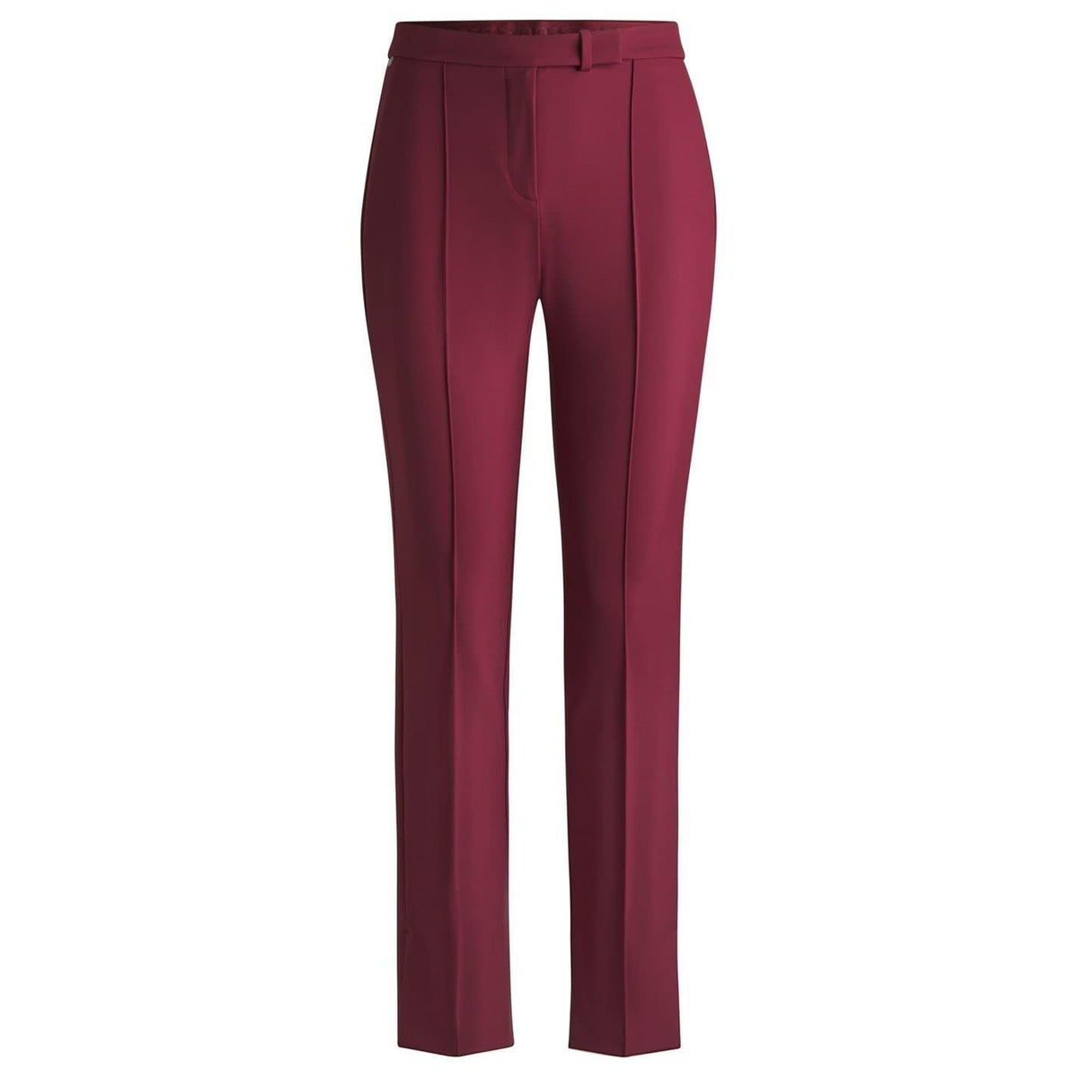 Dark Red - Front - Boss Womens-Ladies Tizena High Waist Trousers