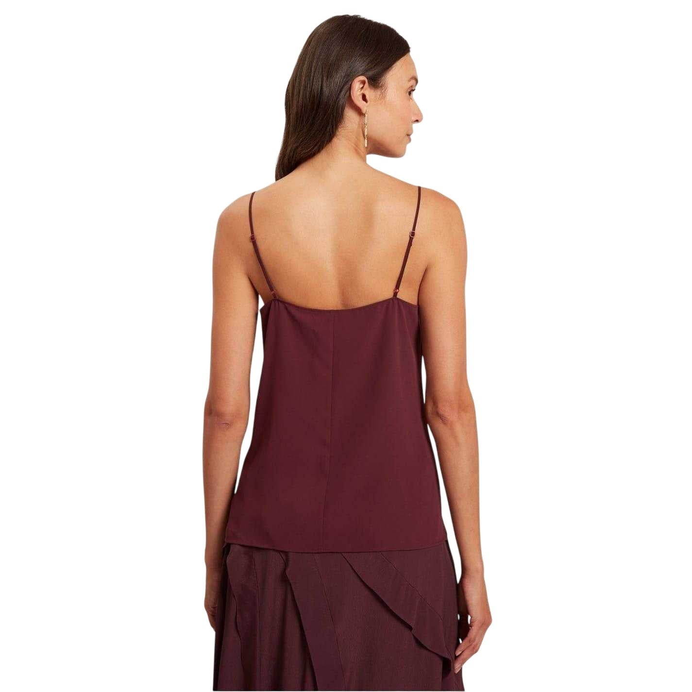 Oxblood - Back - Ted Baker Womens-Ladies Chiffon Lightweight Vest Top