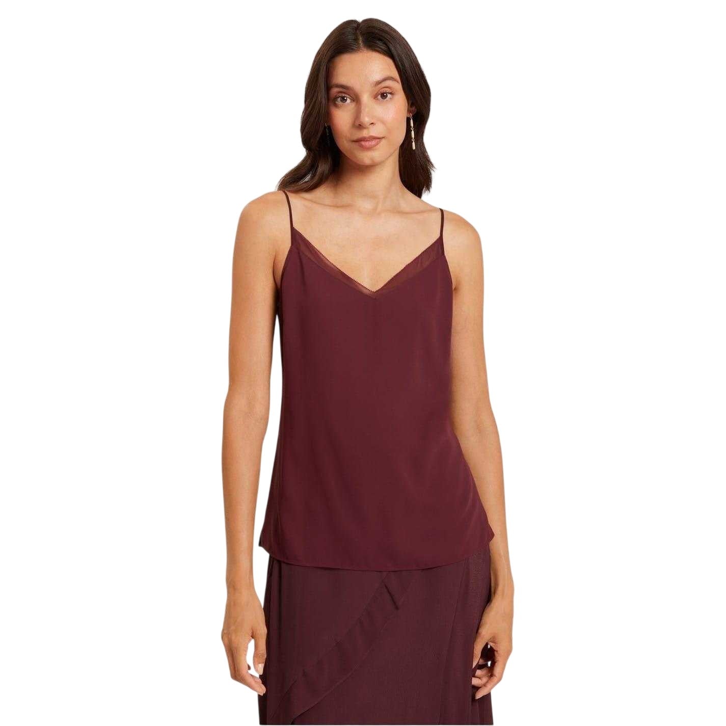 Oxblood - Lifestyle - Ted Baker Womens-Ladies Chiffon Lightweight Vest Top