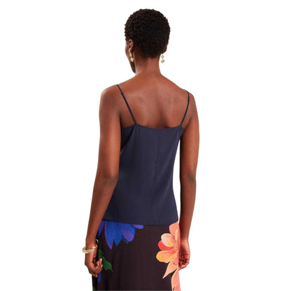 Navy - Back - Ted Baker Womens-Ladies Chiffon Lightweight Vest Top