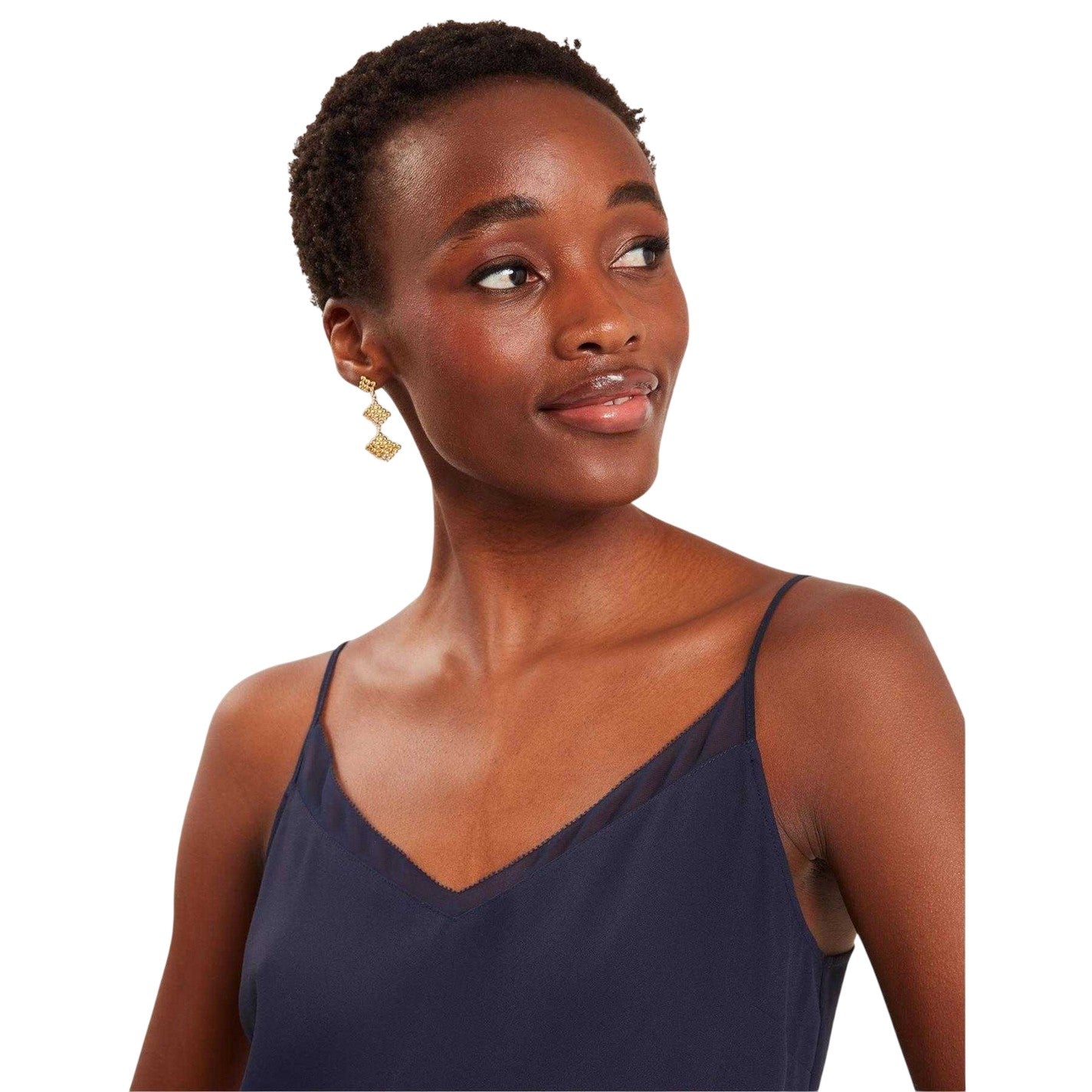 Navy - Side - Ted Baker Womens-Ladies Chiffon Lightweight Vest Top