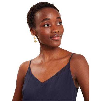 Navy - Side - Ted Baker Womens-Ladies Chiffon Lightweight Vest Top