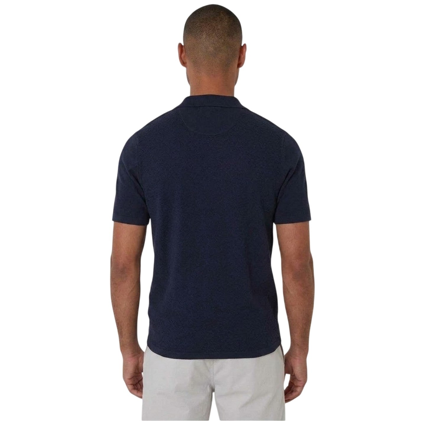 Navy - Back - Threadbare Mens Textured Jersey Regular Shirt