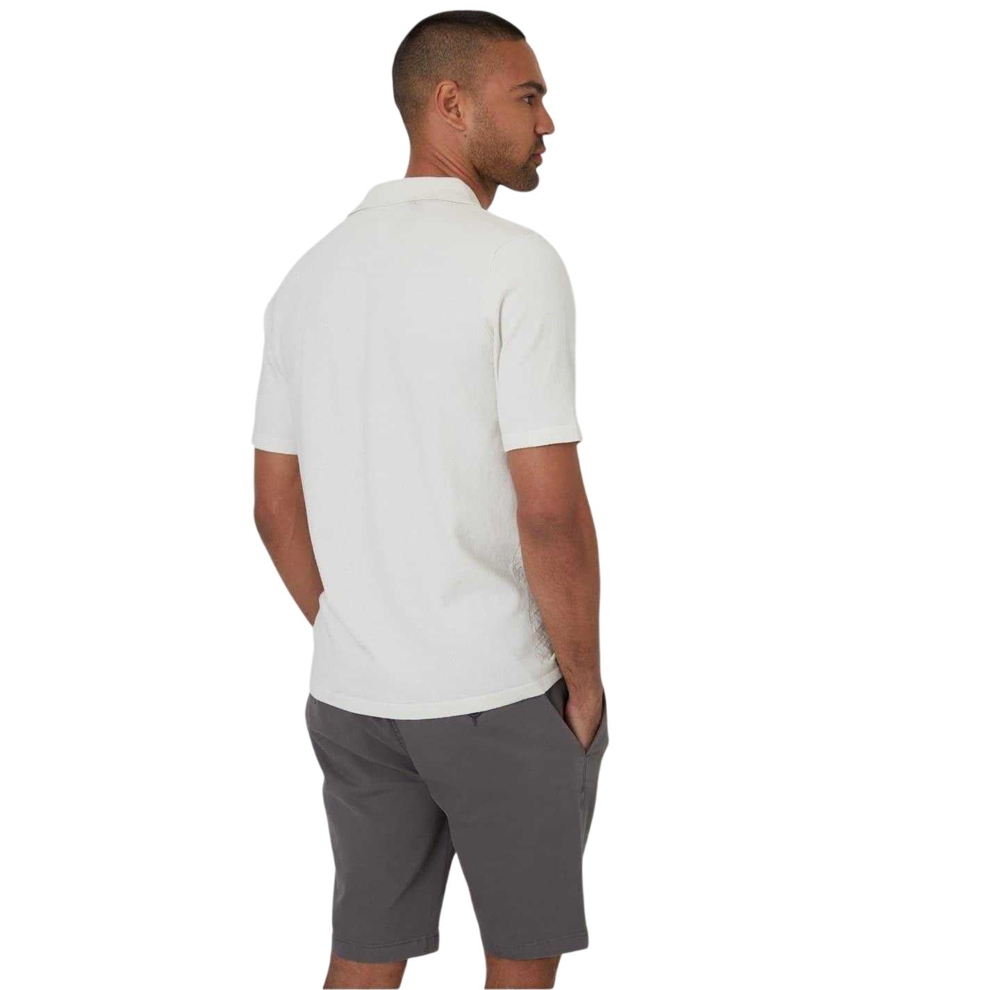 Ecru - Back - Threadbare Mens Textured Jersey Regular Shirt