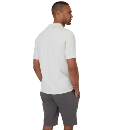 Ecru - Back - Threadbare Mens Textured Jersey Regular Shirt
