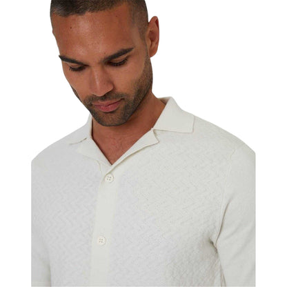 Ecru - Side - Threadbare Mens Textured Jersey Regular Shirt