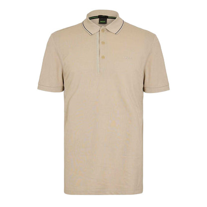 Light Beige - Front - Boss Mens Paule 4 Polo Shirt