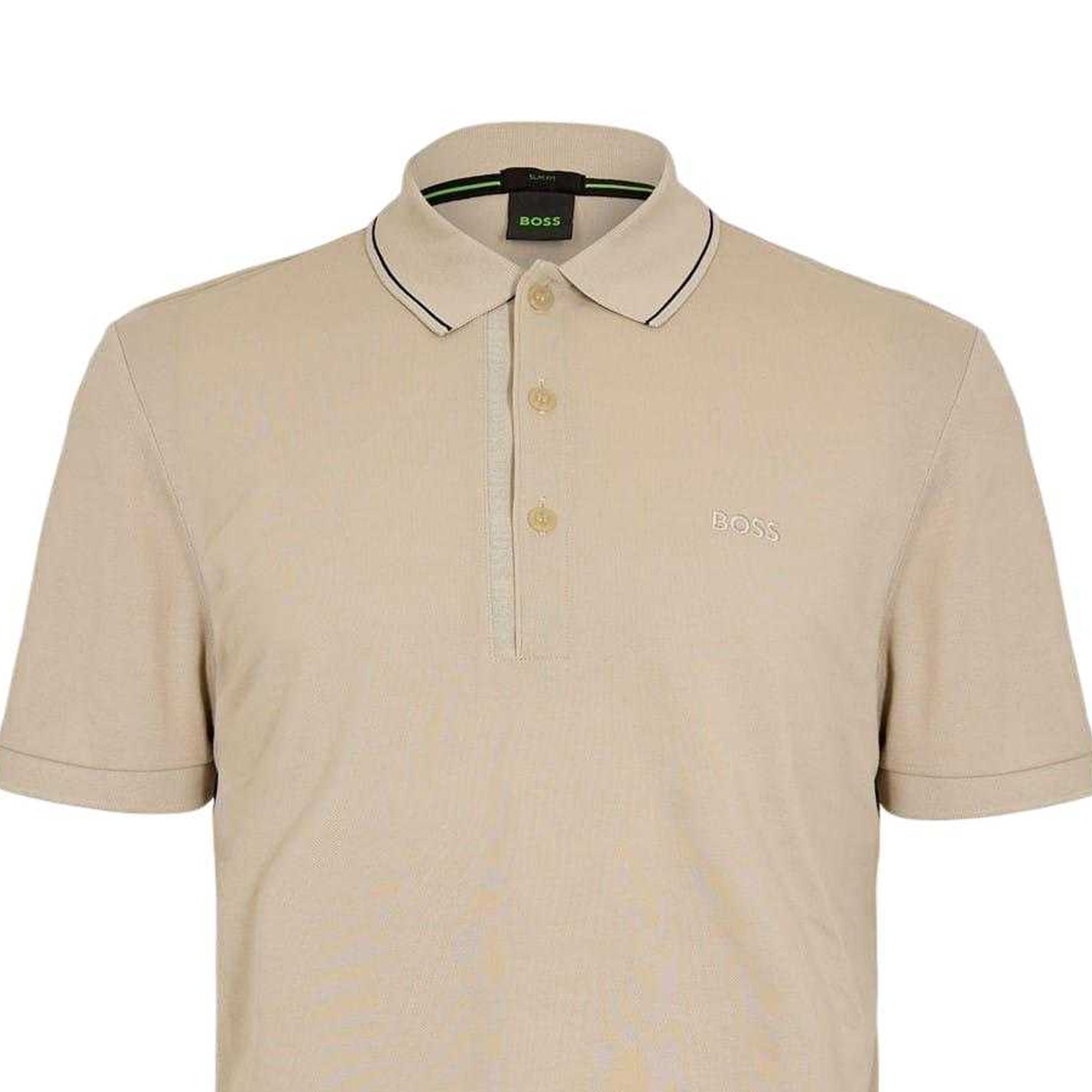 Light Beige - Side - Boss Mens Paule 4 Polo Shirt