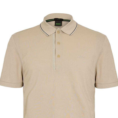 Light Beige - Side - Boss Mens Paule 4 Polo Shirt