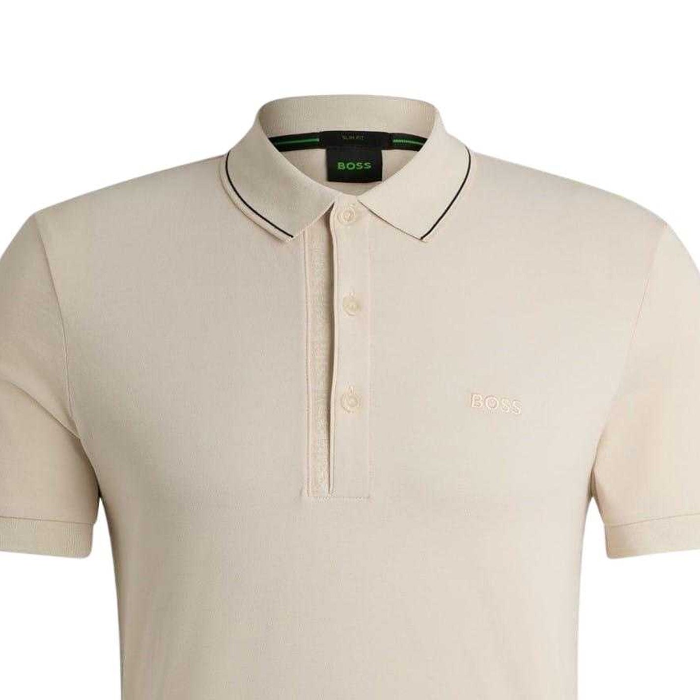 Natural - Side - Boss Mens Paule 4 Polo Shirt