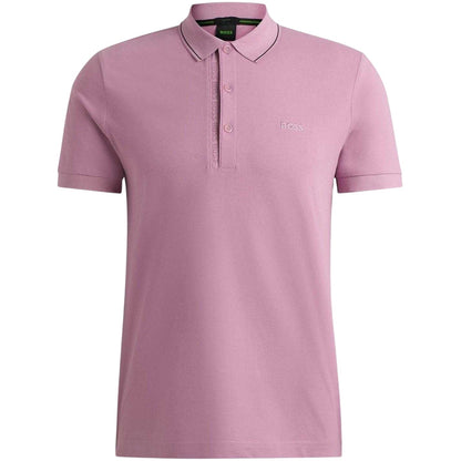 Light Purple - Front - Boss Mens Paule 4 Polo Shirt