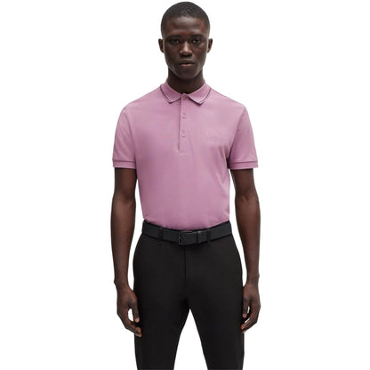 Light Purple - Side - Boss Mens Paule 4 Polo Shirt