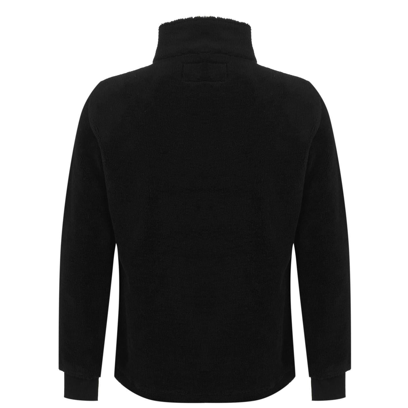 Black - Back - MKI MIYUKI ZOKU Mens V2 Sherpa Quarter Zip Top